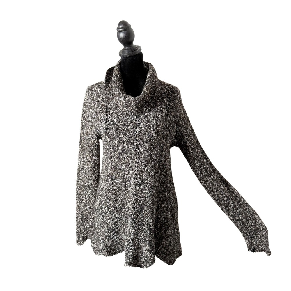 Habitat Clothes To Live In Marled Knit Cowl Neck Tunic Sweater Size XS Layering‎